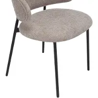 Vente-unique Set van 4 stoelen van stof met textuur en zwart metaal - Taupegrijs - VOSINIA