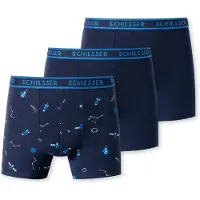 Schiesser Onderbroek navy / turquoise / wit