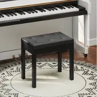 STILVORA Pianobank 55 x 34 x 50 cm - Met Opbergruimte En Openklapbare Zitting - Voor Piano En Interieur - Kunstleer Zwart