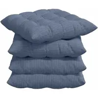 vidaXL Zitkussens 4 st Corduroy stof Blauw 40 x 40 x 6 cm