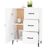vidaXL Dressoir 69,5x34x90 cm bewerkt hout wit
