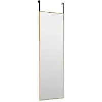 vidaXL Deurspiegel 30x100 cm glas en aluminium goudkleurig