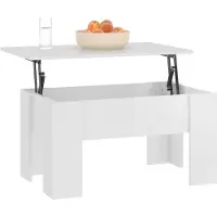 vidaXL Salontafel 79x49x41 cm bewerkt hout hoogglans wit