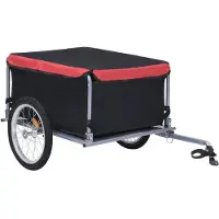 vidaXL Fietstrailer 65 kg zwart en rood