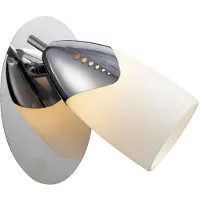 Esto LED wandlamp wandspot wandlamp halverlichting woonkamerverlichting, beweegbare spot, zilver gelakt metaal, H 19 cm