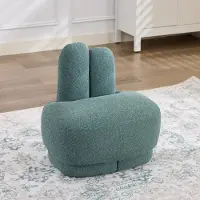 STILVORA Hocker Poef - 54 x 41.5 x 54 cm - Schattige Voetensteun En Extra Zitplek - Voor Kinderkamer En Woonkamer - Stof Groen