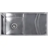 Lendo Online Spoelbak met Afdruipgedeelte 87x44 cm RVS Zilver