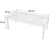 Vente-unique Tuineettafel van teakhout L200 cm - Licht naturel - ALLENDE