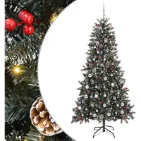 vidaXL Kunstkerstboom met 300 LED Groen 210 cm PVC en Plastic en Staal