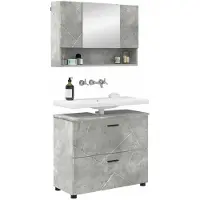 vidaXL Badkamermeubel Set 2 st Beton Grijs 76,5 x 35 x 64 cm