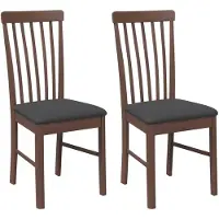 vidaXL Eetkamerstoelen met kussens 2 st massief hout rubber bruin