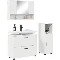 vidaXL Badkamermeubel Set 3 st Wit Samengesteld Hout en Metaal