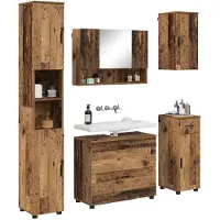 vidaXL Badkamermeubel Set 5 st Oud Hout 35 x 30 x 192 cm
