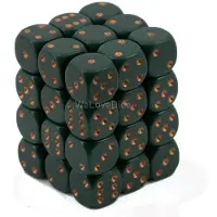 Chessex Opaque Dusty Green/goud D6 12mm Dobbelsteen Set (36 stuks)