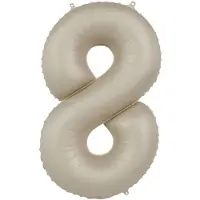 Folat - Folieballon Cijfer 8 Creamy Latte - 86 cm