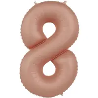 Folat - Folieballon Cijfer 8 Vintage Rose - 86 cm