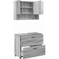 vidaXL Badkamermeubel Set 2 st Grijs Sonoma 76,5 x 35 x 64 cm