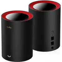 Cudy M3000 2-Pack Dual-band (2.4 GHz / 5 GHz) Wi-Fi 6 (802.11ax) Zwart, Rood 1 Intern