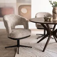 MySons Eetkamerstoel Friso liver Taupe - draaibaar 360 - Unique Collection - eetkamerstoelen set van 2