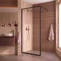 Saniclear Block douchewand mat zwart 120x200cm anti-kalk 8mm