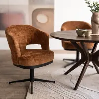 MySons Eetkamerstoel Friso Brandy - draaipoot 360 - Unique Collection - eetkamerstoelen set van 2