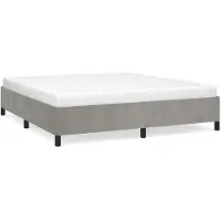 vidaXL Bedframe zonder matras 100x220 cm fluweel lichtgrijs