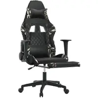 vidaXL Gamestoel met voetensteun kunstleer zwart en camouflage