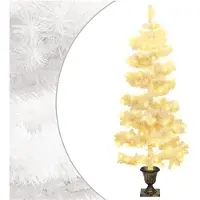 vidaXL Kunstkerstboom met verlichting en pot 120 cm PVC wit