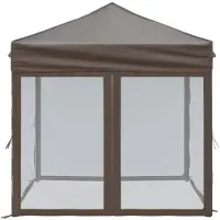 vidaXL Partytent inklapbaar met zijwanden 2x2 m taupe