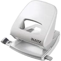 Leitz Style Metalen Kantoor Perforator - Perforeert Tot 30 Vel - Voor Mappen En Ringbanden - Ideaal Voor Thuiskantoor - Wit