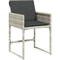 vidaXL 15-delige Tuinset met kussens poly rattan lichtgrijs
