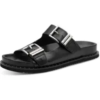 Tamaris Damen slippers, biologisch/huis, leer, zwart, maat 39 EU