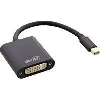 InLine Mini DisplayPort naar DVI adapter Aluminium, zwart, 0,15 m