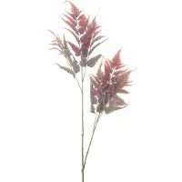 Hortus Kunsttak leather fern burgundy, 120 cm
