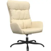 vidaXL Relaxstoel stof crèmekleurig