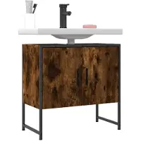 vidaXL Badkamerkast 60x33x60 cm bewerkt hout gerookt eikenkleurig