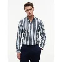 Tommy Hilfiger Overhemd 'Regular Fit Multicolour Stripe' smaragd / mintgroen / wit
