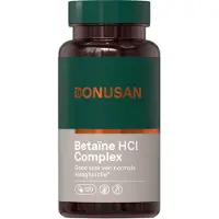 Bonusan Betaïne HCl Complex | 120 Capsules | Formule met betaïne HCl, pepsine, gentiaanwortel, zoethoutwortel en zink (120 Capsules)