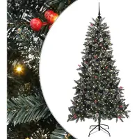 vidaXL Kunstkerstboom met 300 LED Groen 210 cm PVC en Plastic en Staal