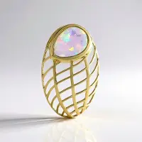 Cavill - 9K Gele Gouden Hanger - Peervormige Welo Opaal 0,945 ct - Modern Design - Chique Sieraad Dames - Sieraden Ethiopië