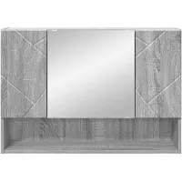 vidaXL Spiegelkast Grijs Sonoma 80 x 17 x 55 cm Bewerkt hout