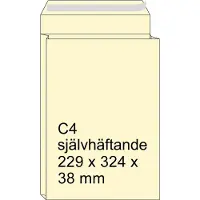 Diversen Zakenvelop met balg crème 229 x 324 x 38 mm - C4 zelfklevend (125 stuks)