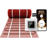E-Heat Verwarmingsmat Set Basic WiFi 3 m² / 450 Watt Set met ET44-thermostaat | Wit (inbouw)