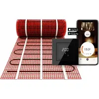 E-Heat Verwarmingsmat Set Basic WiFi 20 m² / 3000 Watt Set met ET44-thermostaat | Zwart