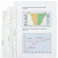 Hetzel Showtassen A4 Glashelder Transparant 40 micron PP (Polypropeen) Boven 11 Gaten 224644 100 Stuks