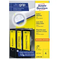 Avery Zweckform L4769-100 printbare rugetiketten 61 x 192 mm A4 zelfklevend breed geel (400 etiketten)