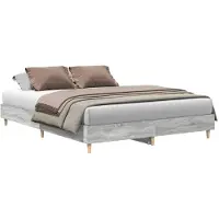 vidaXL Bedframe zonder matras 140x200 cm spaanplaat grijs Sonoma