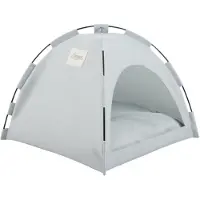 INF Zomer koelende huisdier tent - ademend opvouwbaar buitenhuisdier bed, draagbare stoffen schuilplaats voor kleine honden en katten Gray L