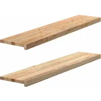 vidaXL Traptreden 2 st 120x30x2 cm onbehandeld massief eikenhout