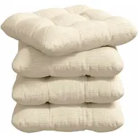 vidaXL Zitkussens 4 st Corduroy stof Crèmekleurig 40 x 40 cm